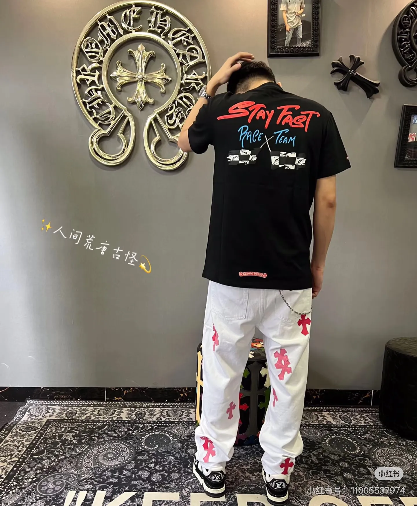 P230 Style No.: D320 Miami Exclusive｜Chrome Hearts👖Miami Exclusive pink and leather white jeans. Loose fit. The upper body does not pick on the leg shape. Very good-looking. SIZE #28 30 32 34